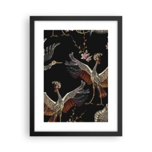 Poster in een zwarte lijst - Een sprookjesvogel - 30x40 cm