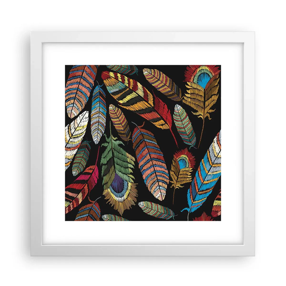 Poster in een witte lijst - Het vogelcarnaval - 30x30 cm