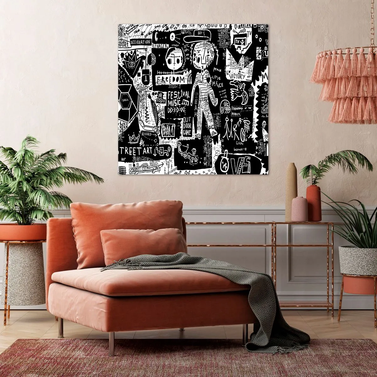 Schilderen op canvas - Geestelijke jeugd van wet en vreugde - 70x70 cm