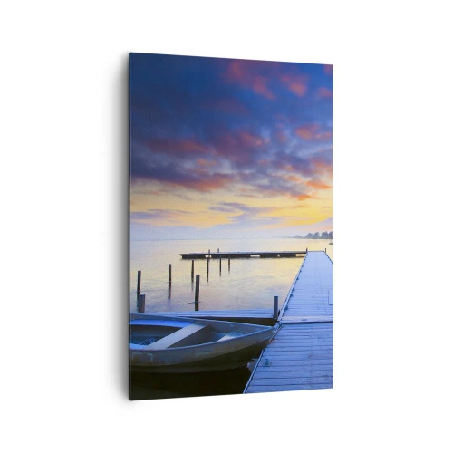 Schilderen op canvas - Violet-gouden kalmte - 80x120 cm