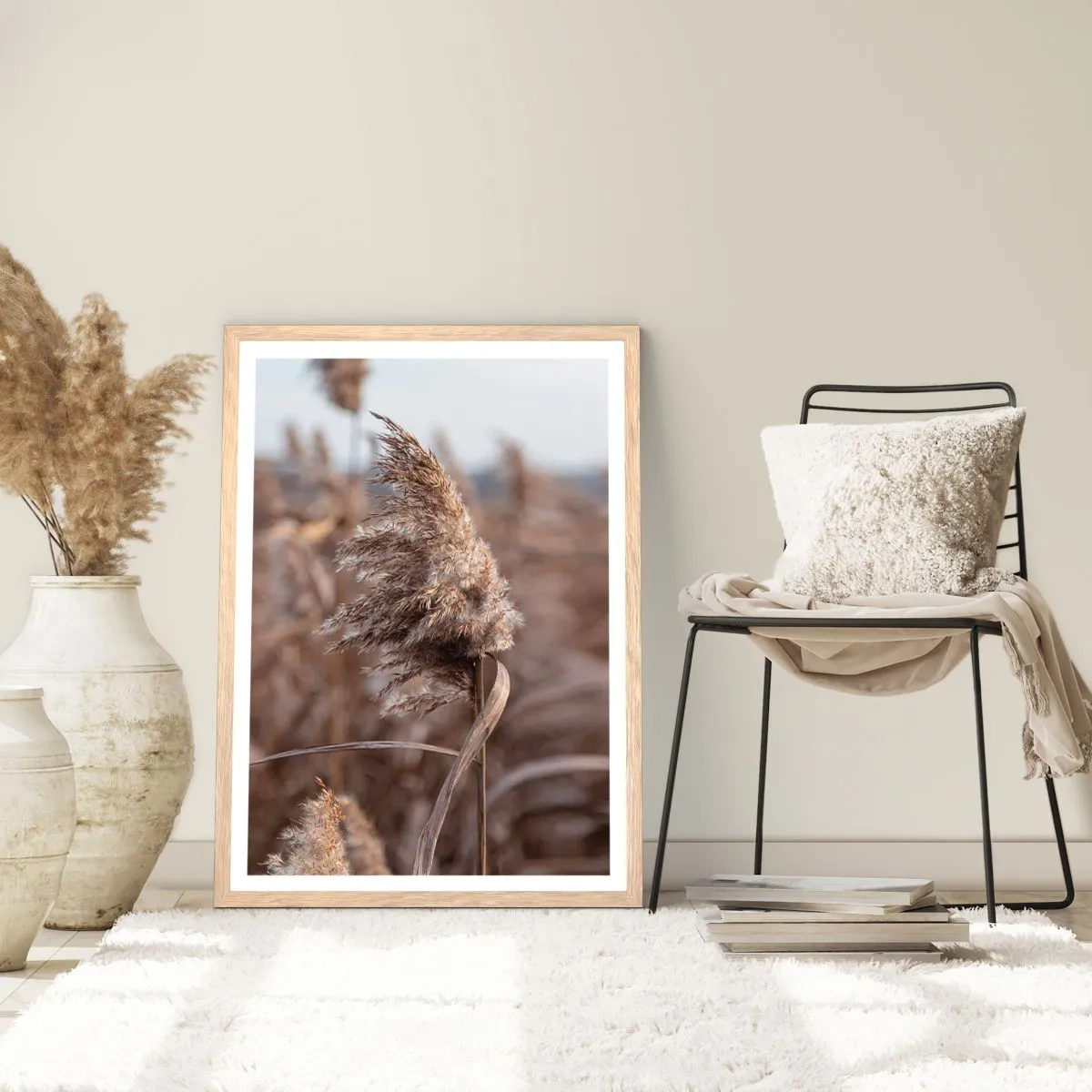 Een poster in een licht eiken lijst - Tijd om met de wind mee te gaan - 30x40 cm