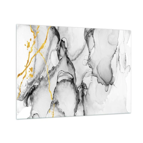 Schilderen op glas - Compositie met een gouden motief - 100x70 cm