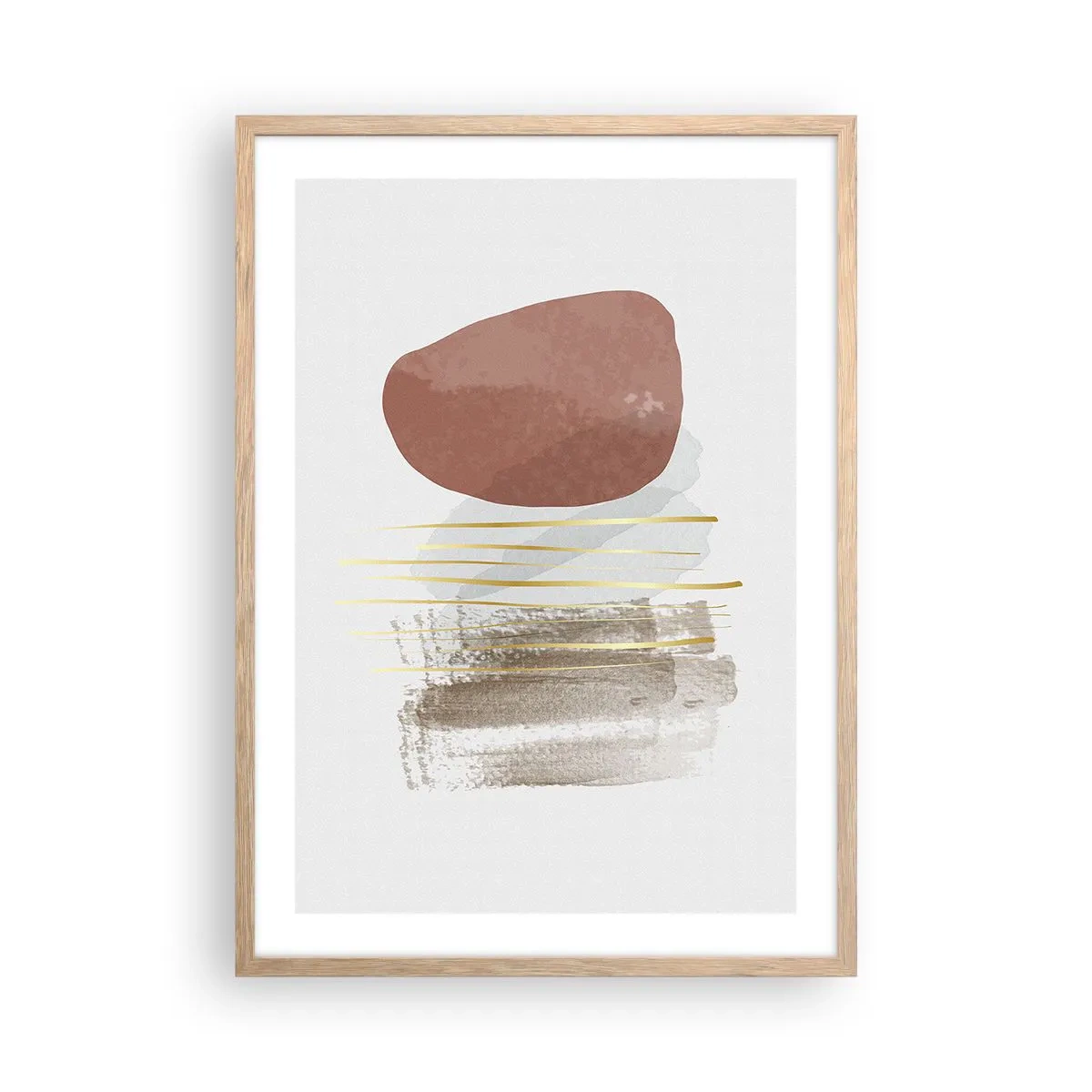 Een poster in een licht eiken lijst - Abstracte zuilengalerij - 50x70 cm