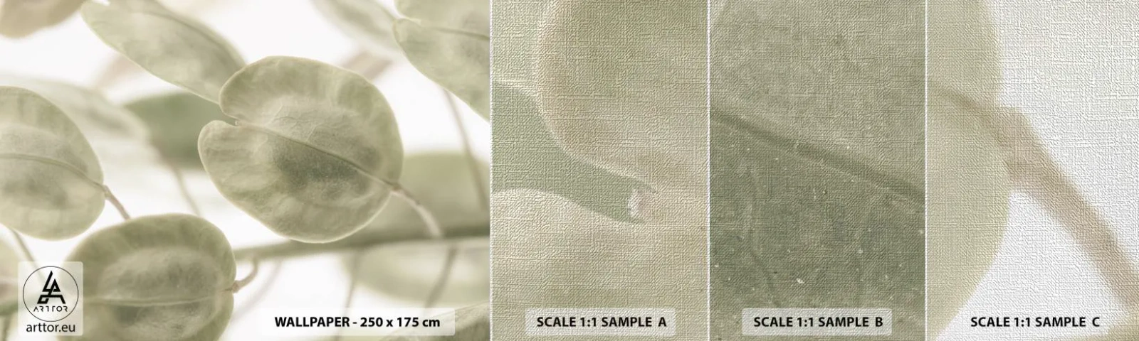 Fotobehang Monster Premium Canvas - In het begin waren er bladeren... - Bloemen, Kalm, Bladeren - 100x30 cm