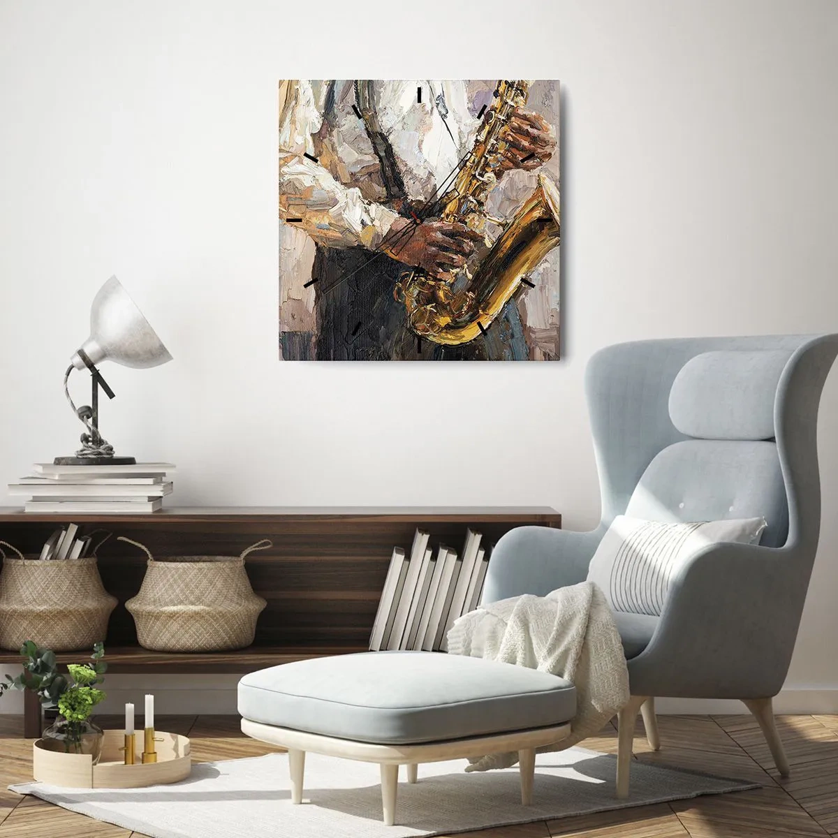 Wandklok - Klok - Tijd om te solo te spelen - 30x30 cm