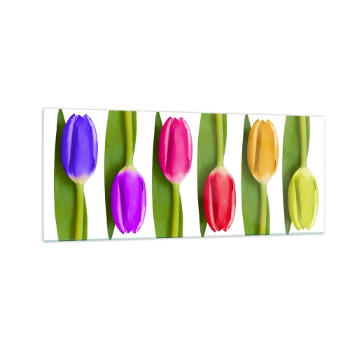 Schilderen op glas - Regenboog compositie - 100x40 cm