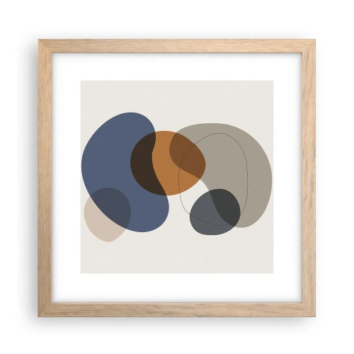 Een poster in een licht eiken lijst - Kleur druppels - 30x30 cm