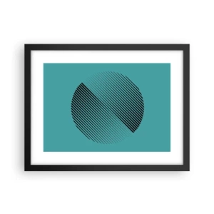 Poster in een zwarte lijst - Cirkel – een geometrische variatie - 40x30 cm
