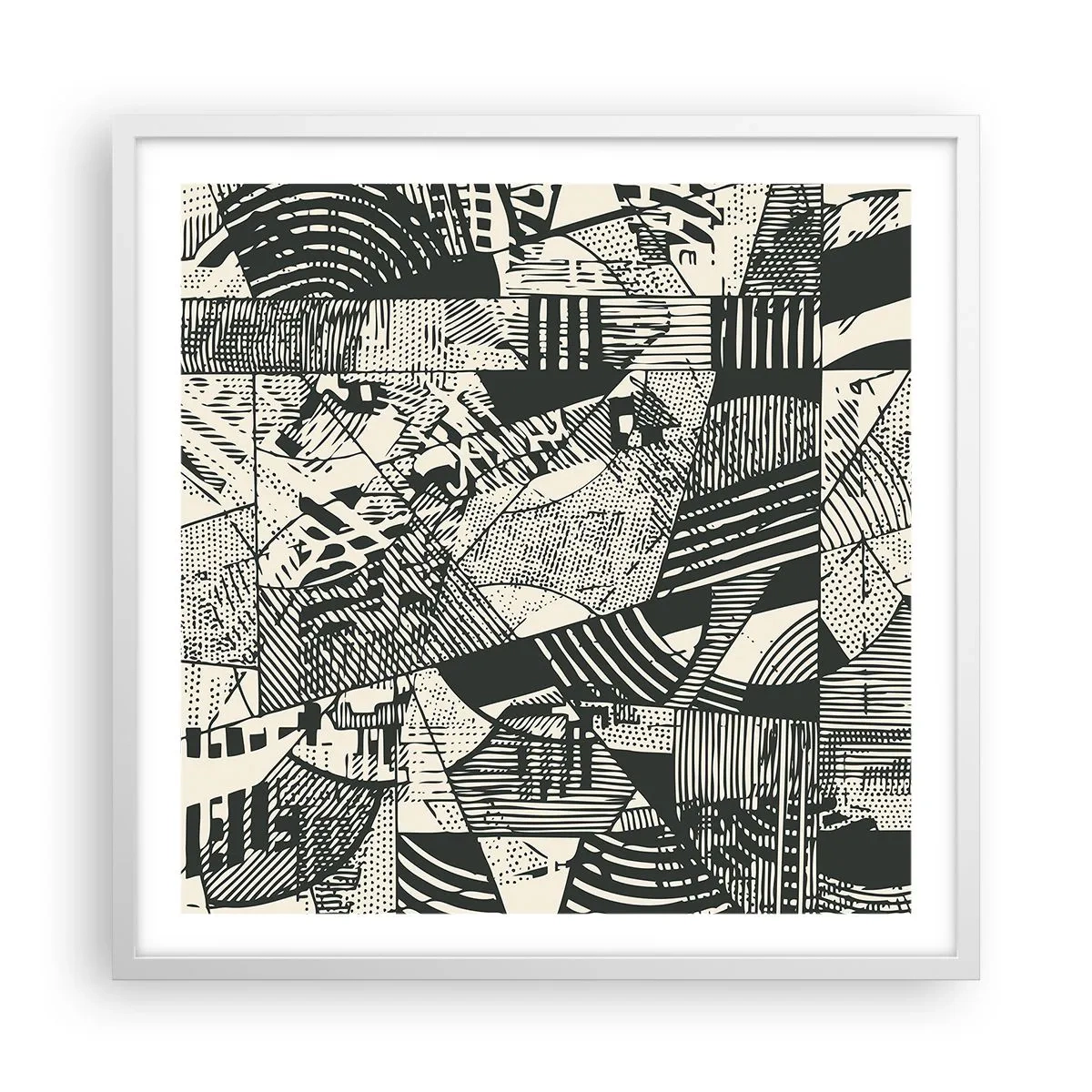 Poster in een witte lijst - De dynamiek van nu - 60x60 cm