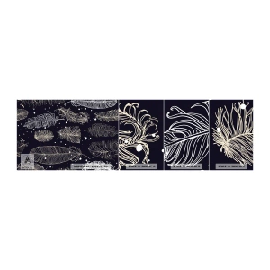 Fotobehang Staaltje Standard Eco - Gevederde kant - Vogelveer, Grafisch, Deel - 100x30 cm