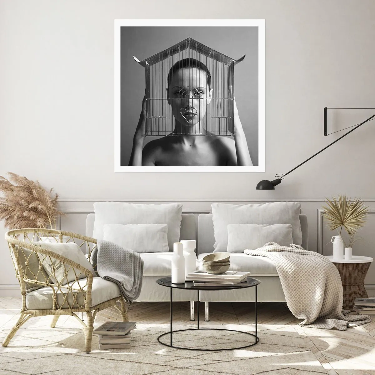 Poster - Een ietwat surrealistisch portret - 50x50 cm