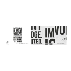 Fotobehang Monster Premium Canvas - Einstein over de kracht van verbeelding - Typografie, Bevestiging, Maxim - 100x30 cm