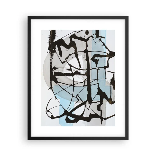 Poster in een zwarte lijst - Toch blauw - 40x50 cm