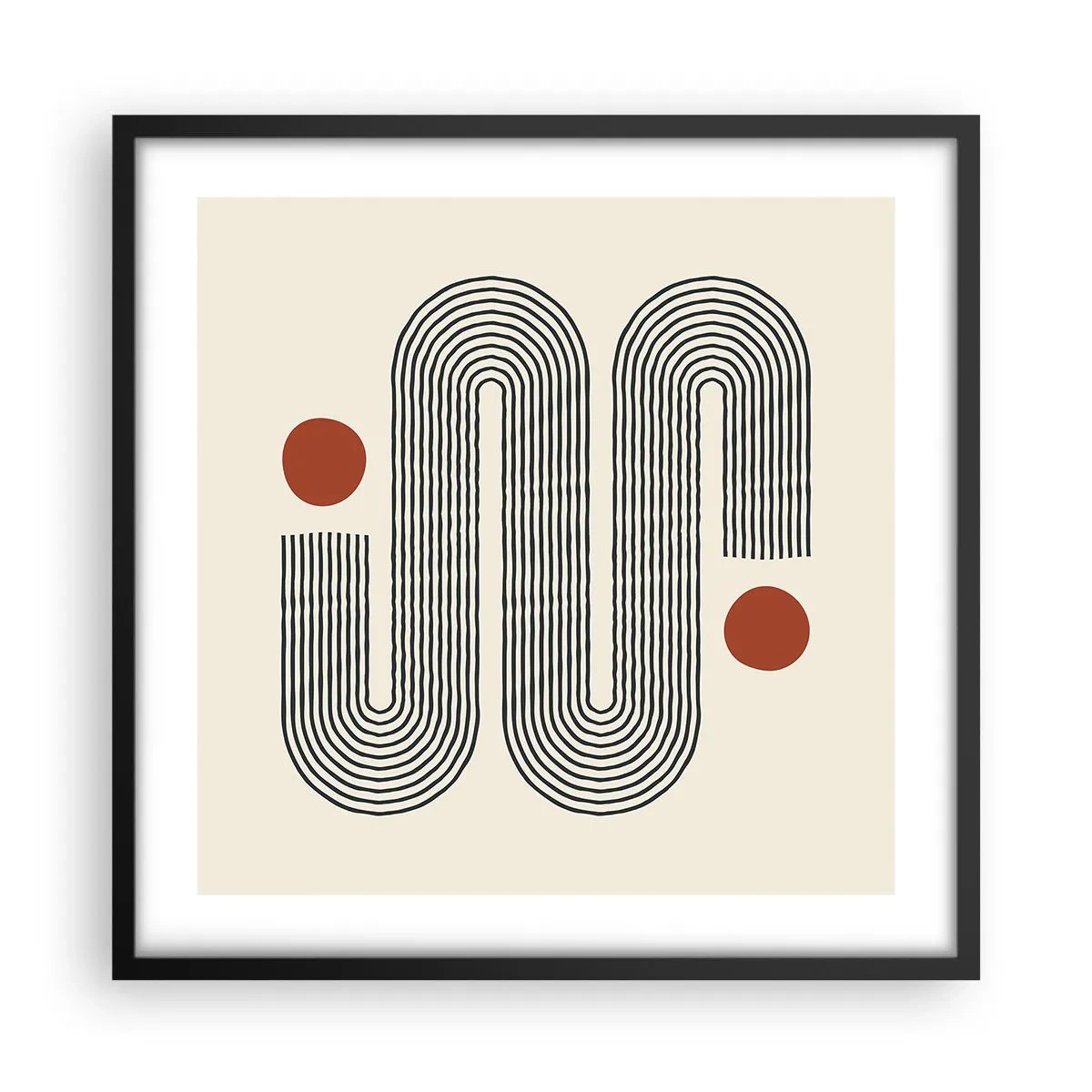 Poster in een zwarte lijst - Van het begin tot het eind - 50x50 cm