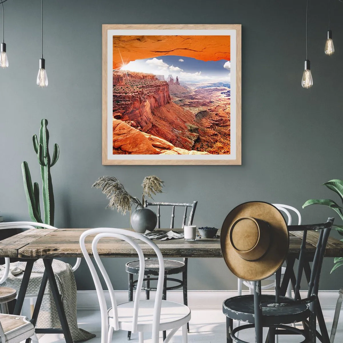 Een poster in een licht eiken lijst - Door de natuur zelf gebeeldhouwd - 60x60 cm