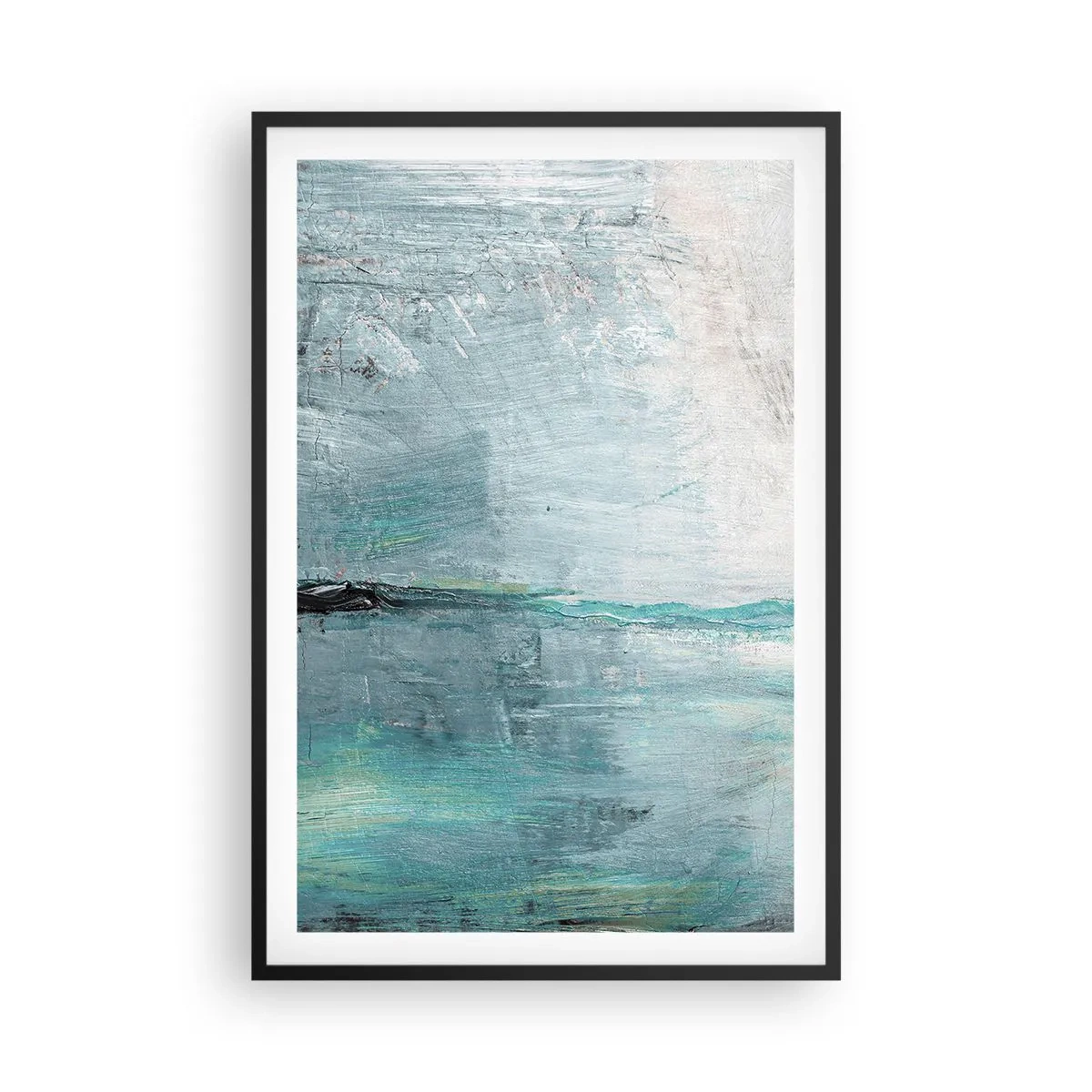 Poster in een zwarte lijst - Horizontaal in blauw - 61x91 cm