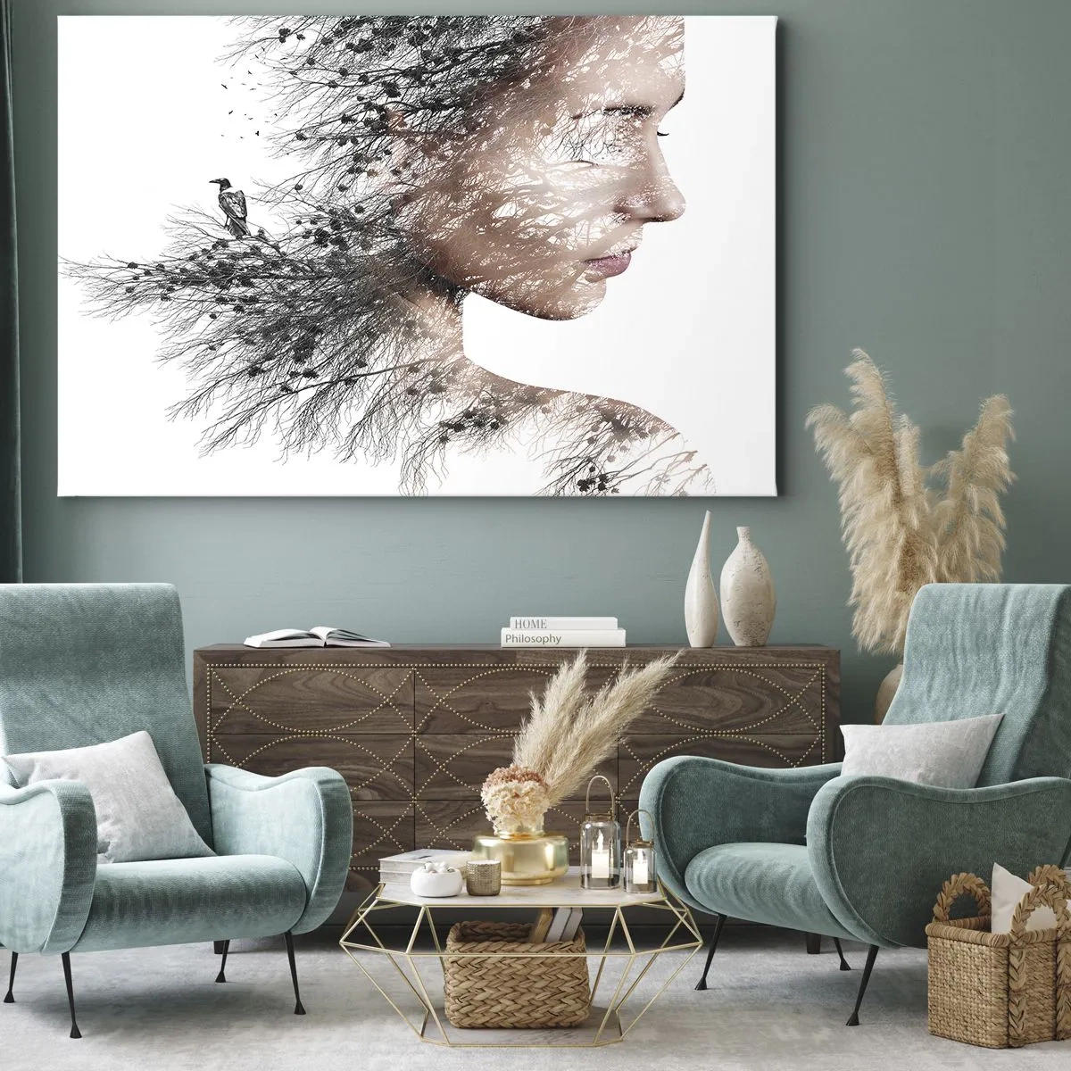 Schilderen op canvas - De geest van het bos - 100x70 cm