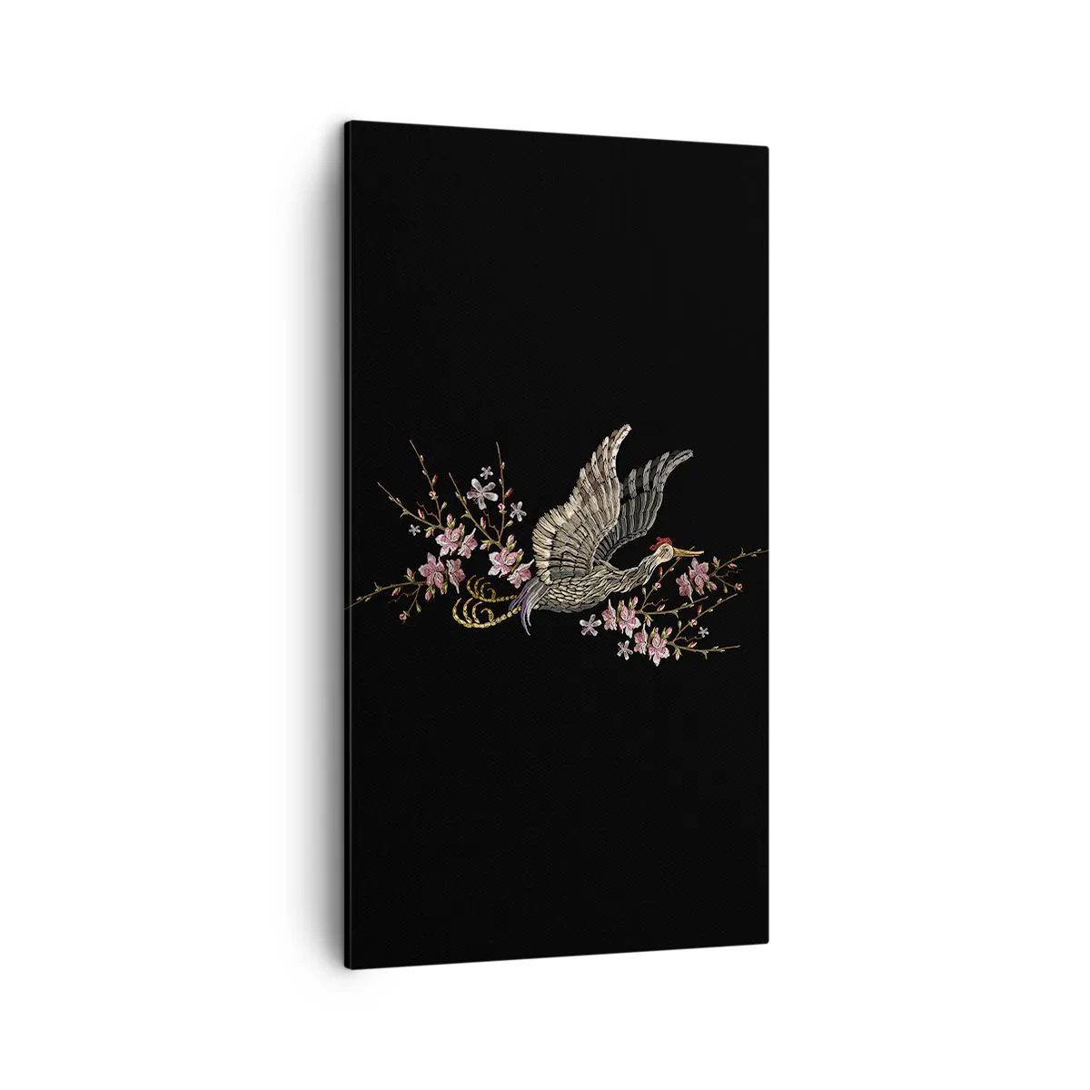 Schilderen op canvas - Exotische geborduurde vogel - 45x80 cm