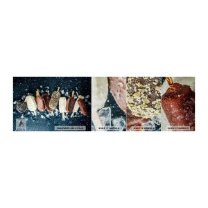 Fotobehang Monster Premium Sand - De smaak van hete zomer - Ijsje, Gastronomie, Voedsel - 100x30 cm