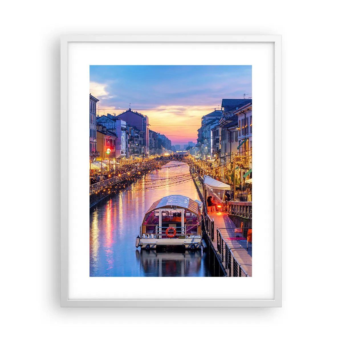 Poster in een witte lijst - Een avond vol licht en plezier - 40x50 cm