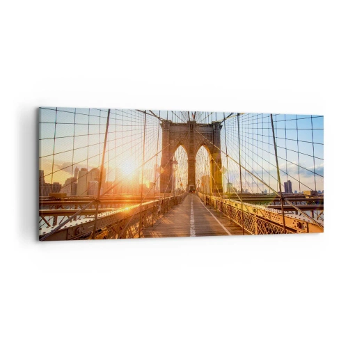 Schilderen op canvas - Op de gouden brug - 120x50 cm