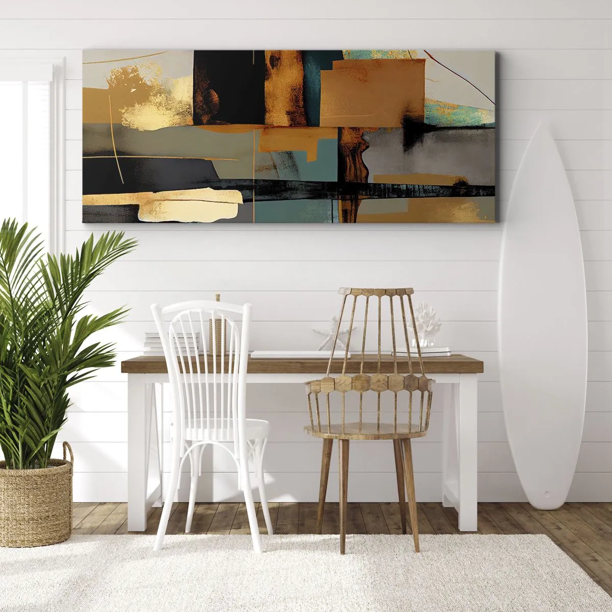 Schilderen op canvas - Abstractie – licht en schaduw - 100x40 cm