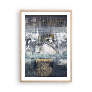 Een poster in een licht eiken lijst - Als op ijs, als zo moeizaam - 50x70 cm