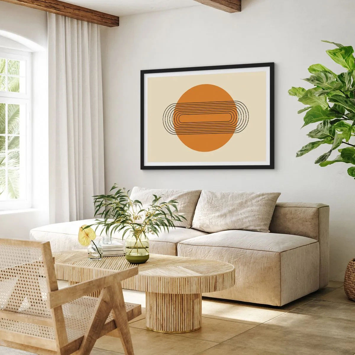 Poster in een zwarte lijst - Perfect plan - 70x50 cm
