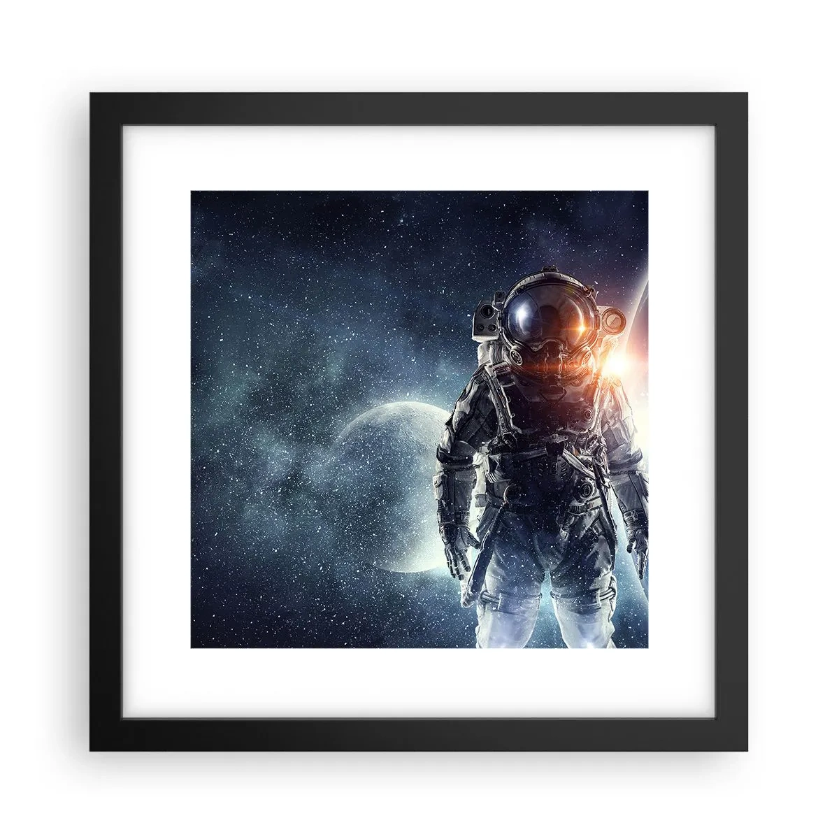 Poster in een zwarte lijst - Ruimte avontuur - 30x30 cm