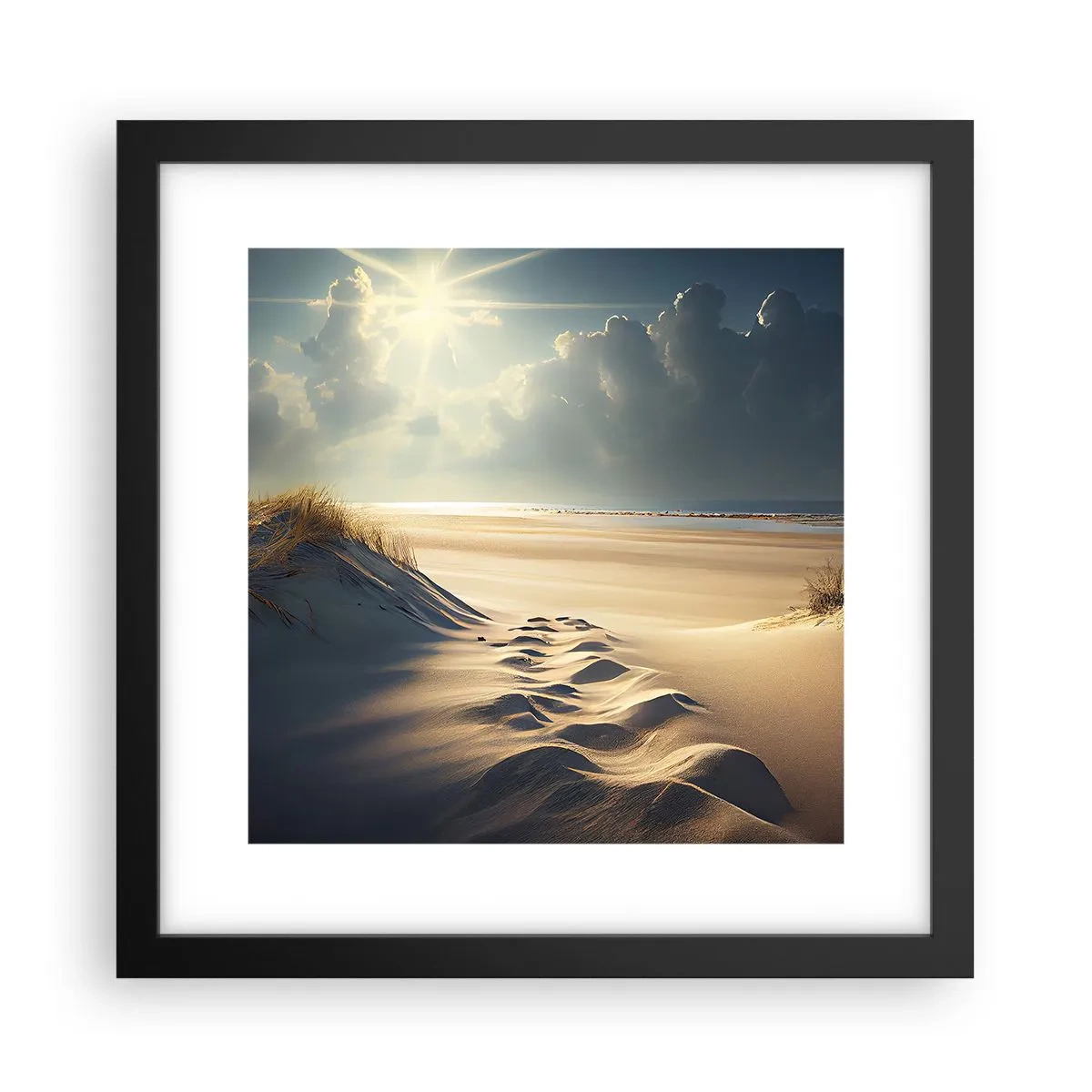Poster in een zwarte lijst - Een rustgevend landschap - 30x30 cm