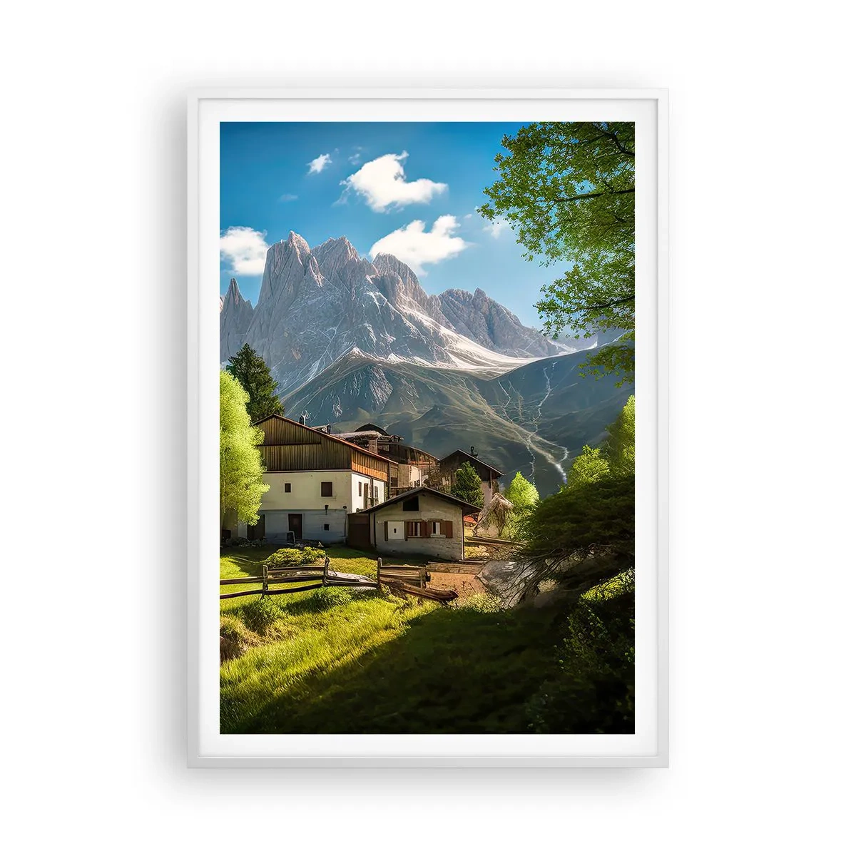 Poster in een witte lijst - Alpine idylle - 70x100 cm