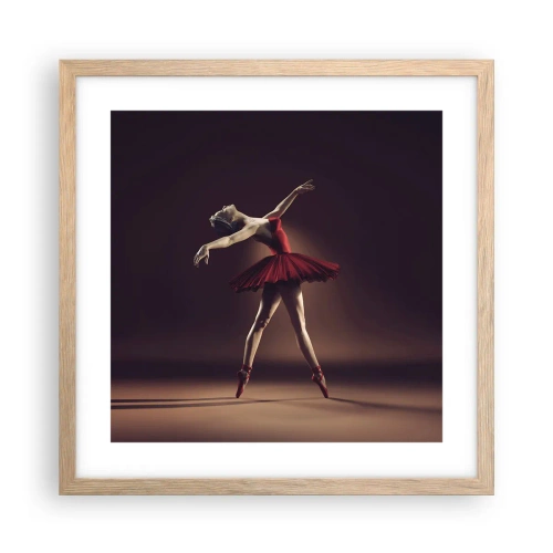 Een poster in een licht eiken lijst - Een prima ballerina - 40x40 cm
