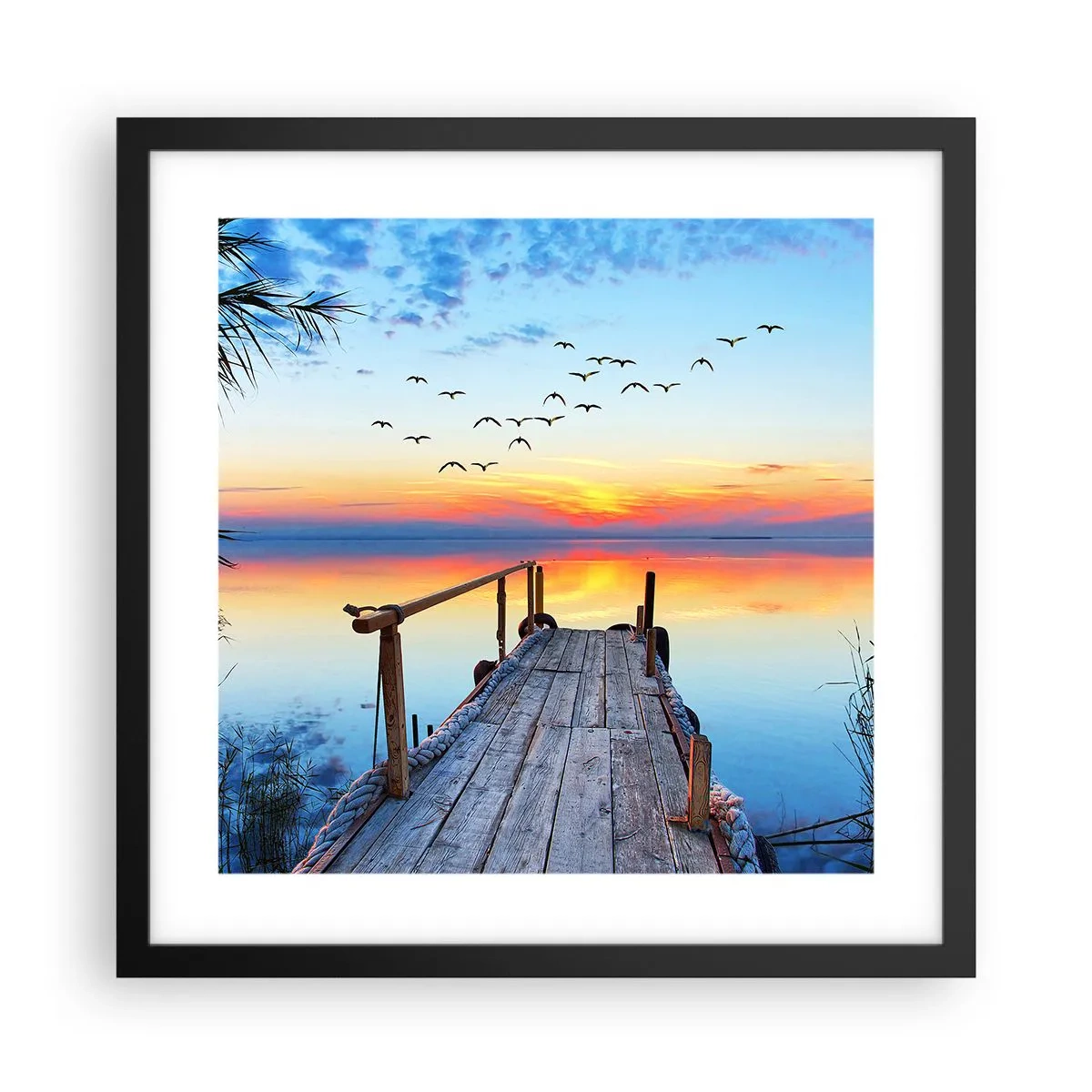 Poster in een zwarte lijst - Het is tijd om terug te gaan... - 40x40 cm