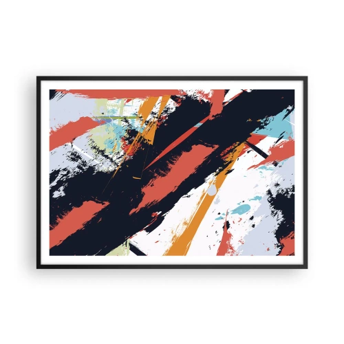 Poster in een zwarte lijst - Dynamische compositie - 100x70 cm
