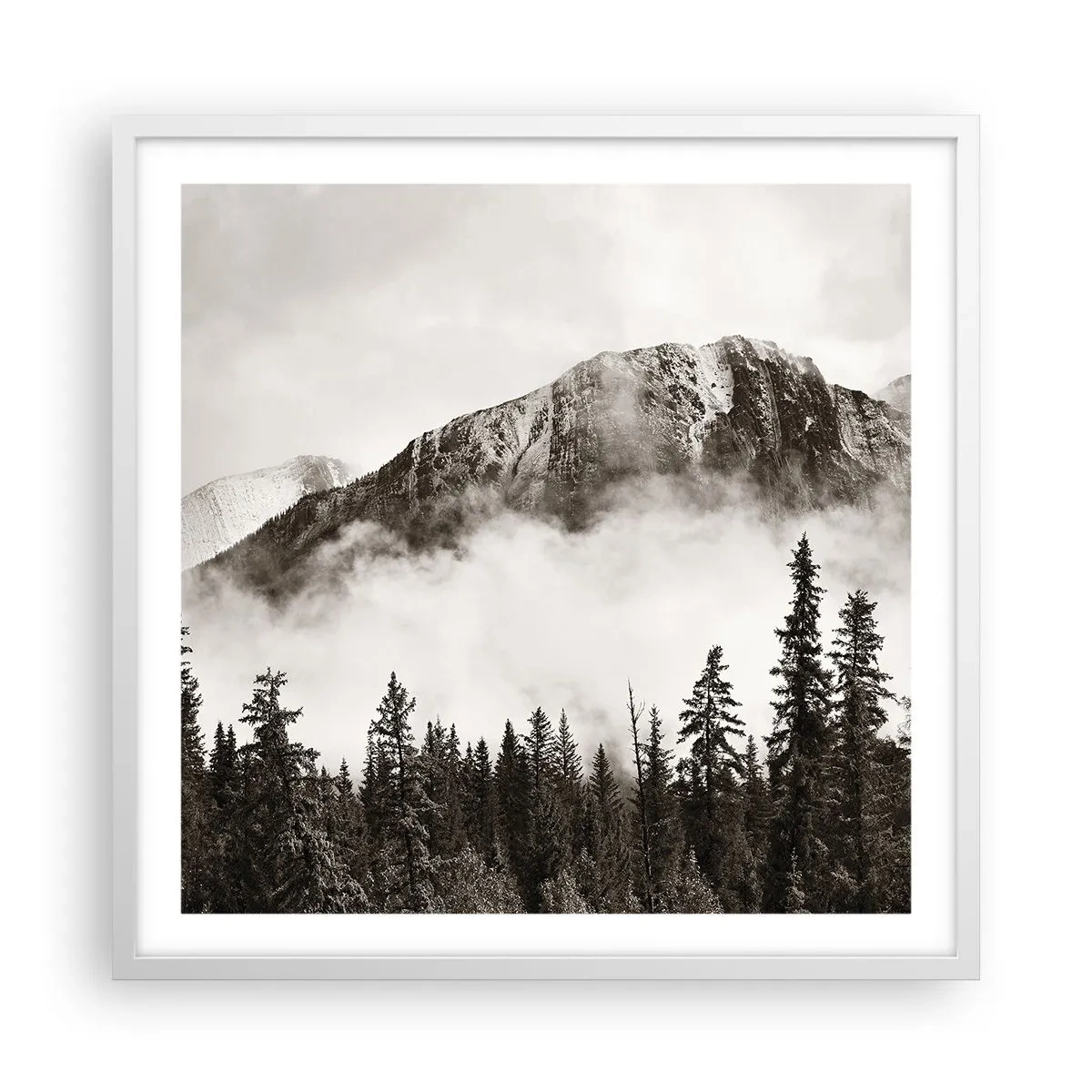 Poster in een witte lijst - Granieten liniaal - 60x60 cm