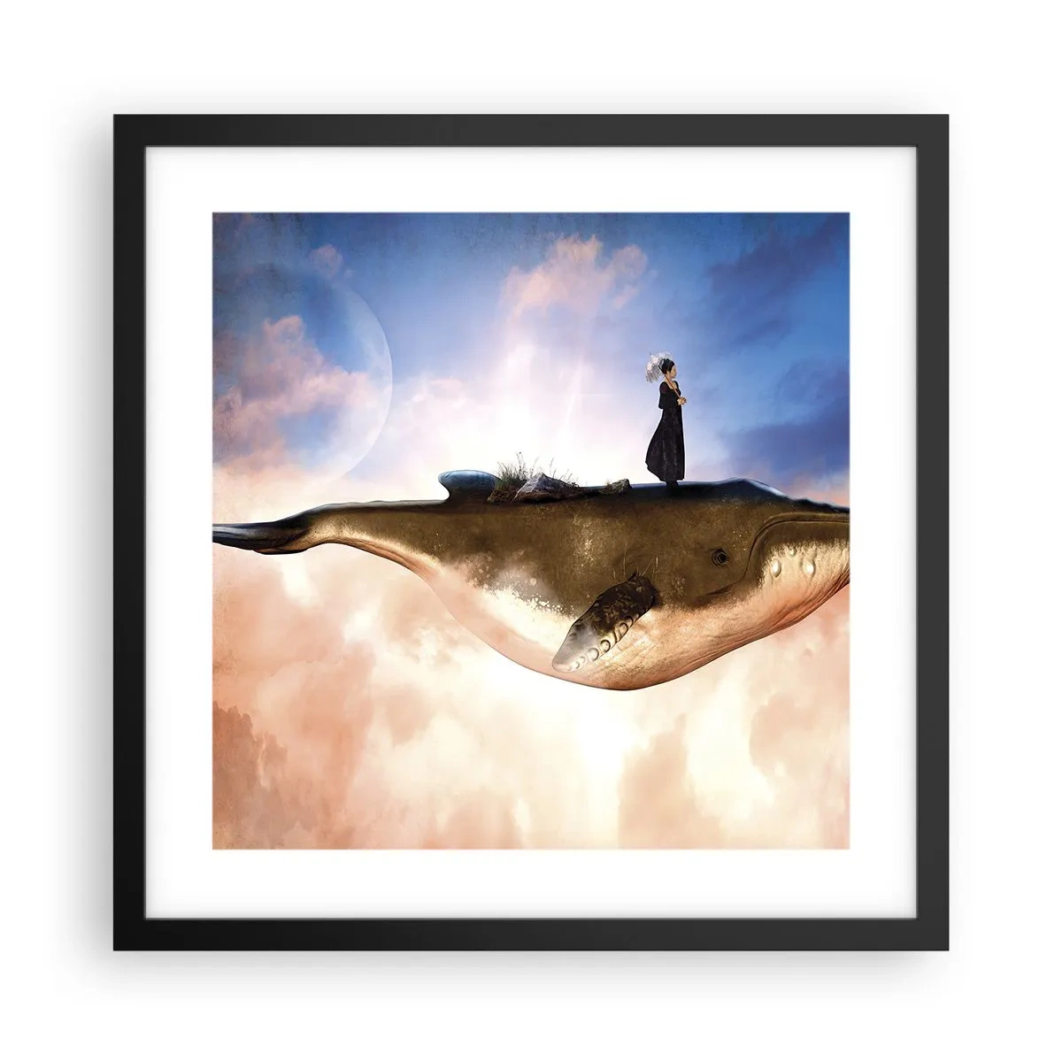 Poster in een zwarte lijst - Een echte reis - 40x40 cm