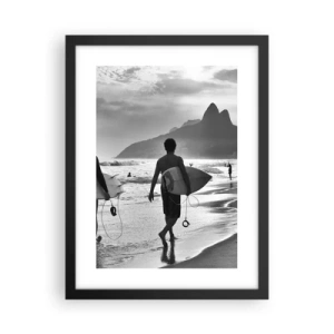 Poster in een zwarte lijst - Enkele golf samba - 30x40 cm