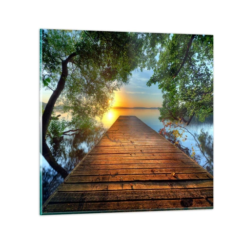 Schilderen op glas - Neem de tijd, ga zitten - 30x30 cm