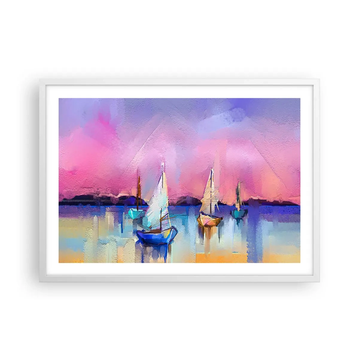 Poster in een witte lijst - Richting: breed water - 70x50 cm