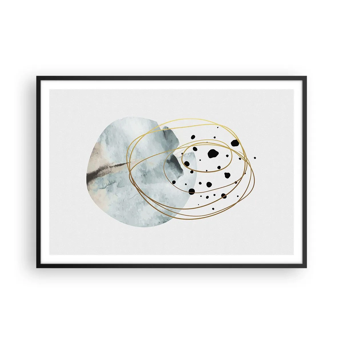 Poster in een zwarte lijst - Omarmd door de ruimte - 100x70 cm