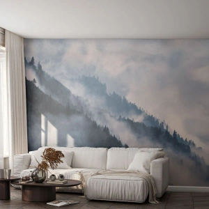 Zelfklevend Fotobehang Deluxe Sticker - Mystiek van de bergen - Landschap, Bergen, Woud - 300x210 cm