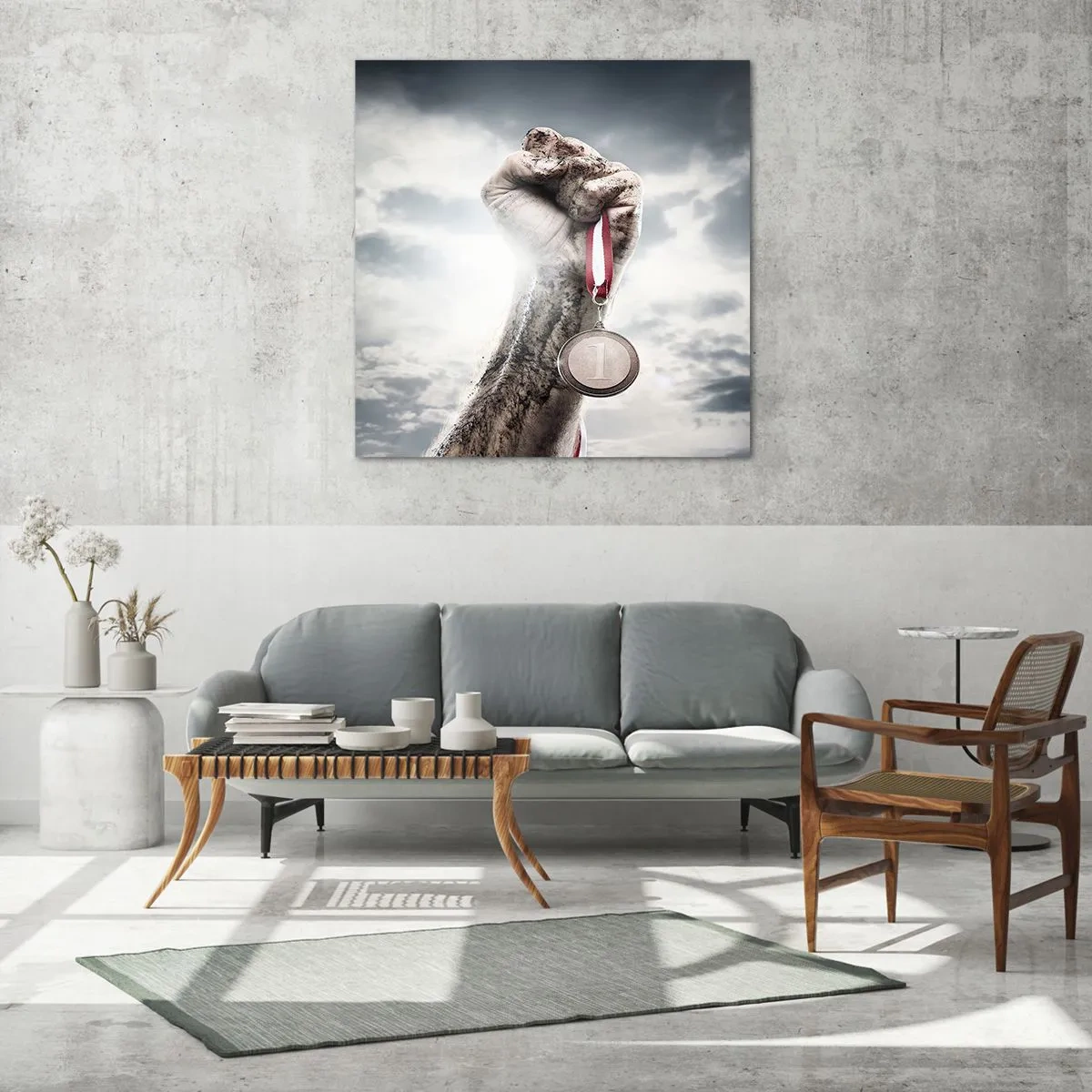 Schilderen op glas - Per aspera ad astra - 70x70 cm