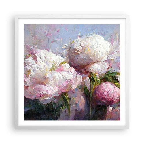 Poster in een witte lijst - Een boeket vol leven - 60x60 cm
