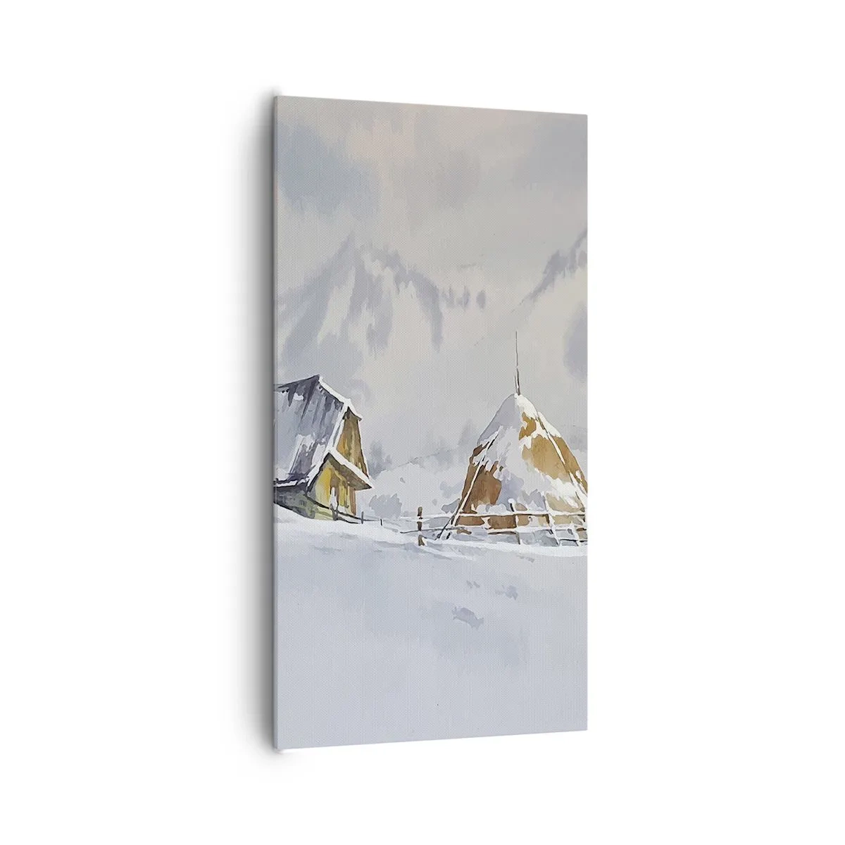Schilderen op canvas - In een besneeuwde vallei - 65x120 cm
