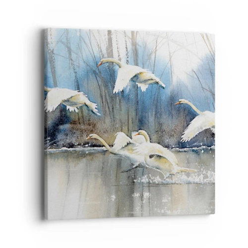 Schilderen op canvas - Zoals in het sprookje over wilde zwanen - 40x40 cm