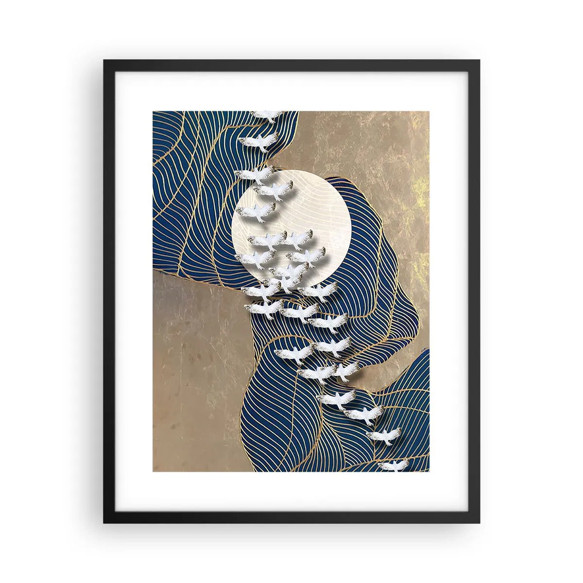 Poster in een zwarte lijst - Vrijheid, dwalen, gemeenschap - 40x50 cm