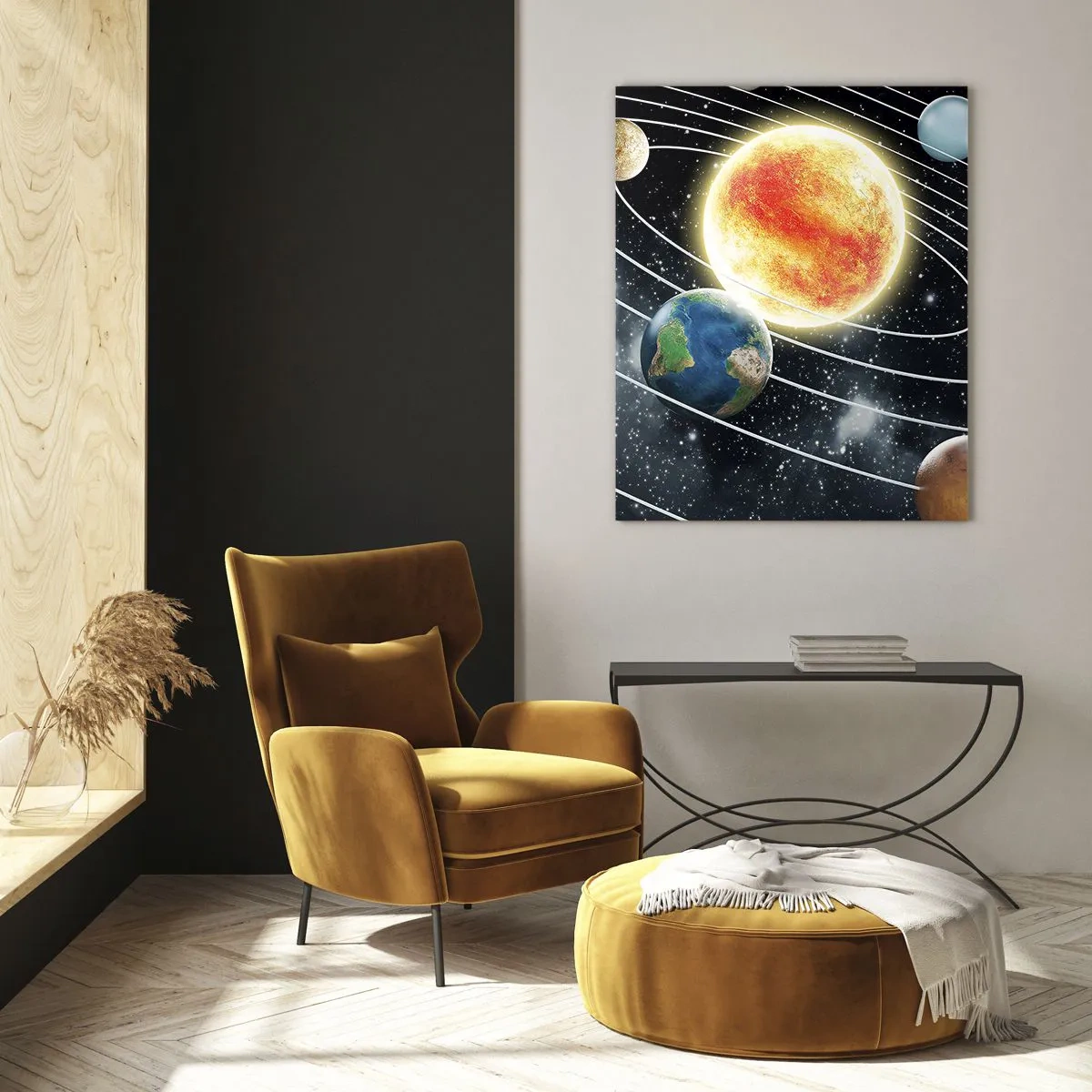 Schilderen op glas - Kosmische dans - 50x70 cm