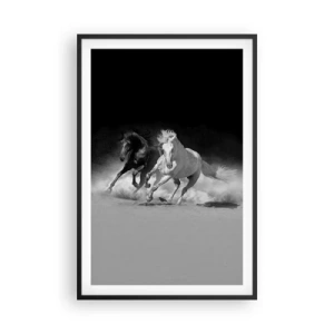 Poster in een zwarte lijst - Vrijheidsgalop - 61x91 cm