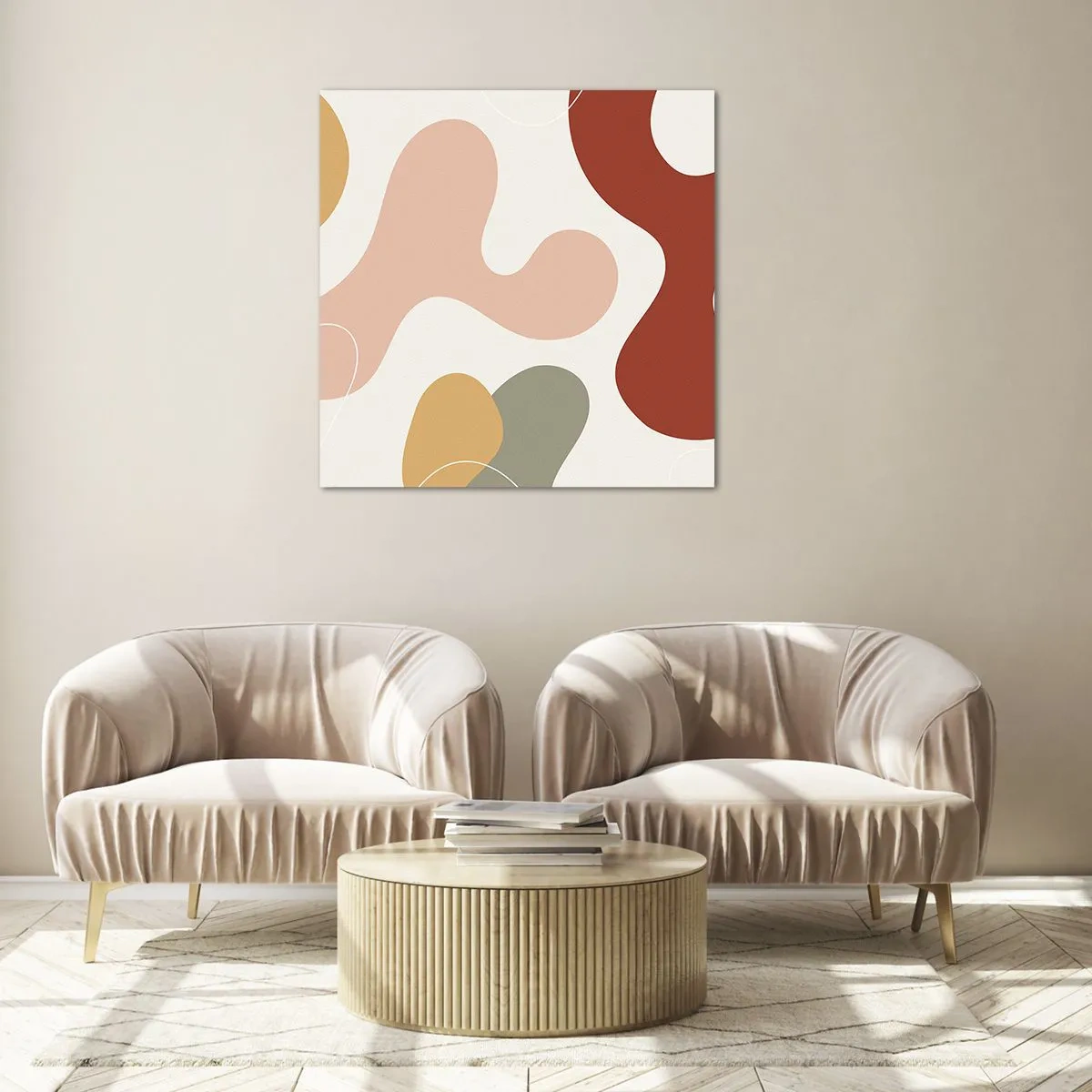 Schilderen op glas - Kronkels of krullen? - 70x70 cm