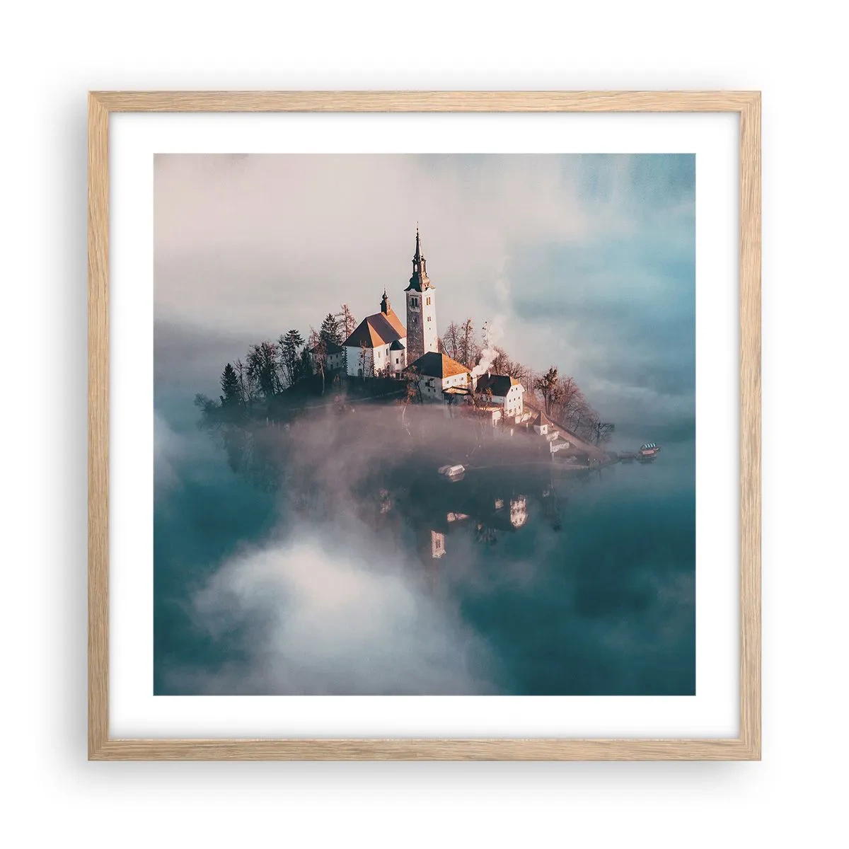 Een poster in een licht eiken lijst - droom eiland - 50x50 cm